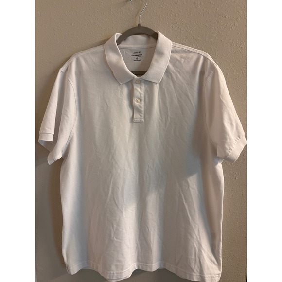 J. Crew Other - J Crew Flex Pique Polo Shirt Men's XL White Untucked Short Sleeve Knit Cotton